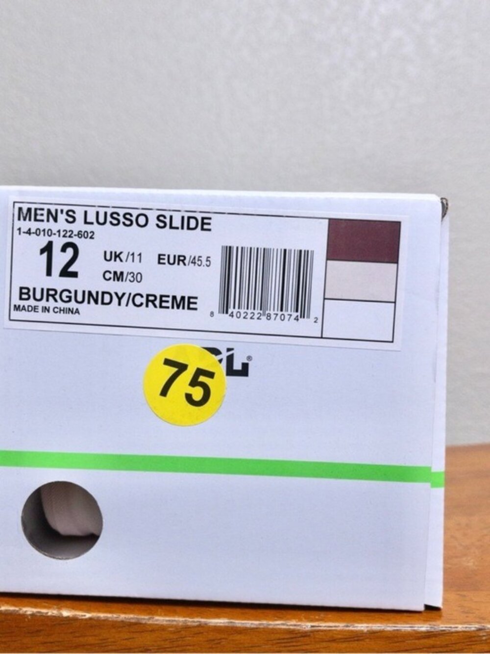 NWT APL Lusso Slide Quilted Leather Mens 12 Burgundy Athletic Sandal Comfort - Picture 2 of 6